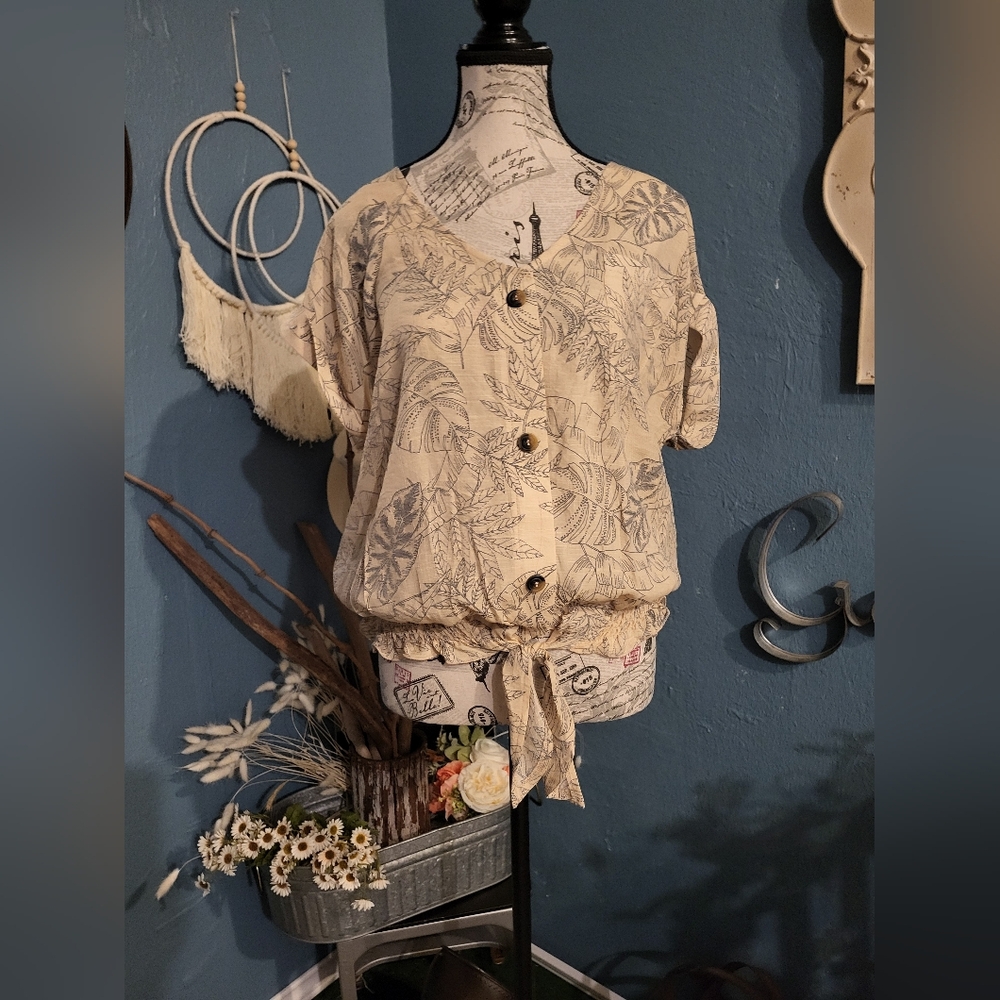 Floral Beige Blouse